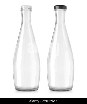 empty glass bottle isolated on white background Stock Photo