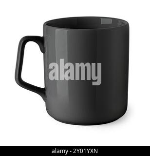 Black ceramics mug isolated on white background Stock Photo