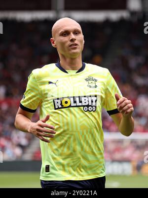 London, UK. 31st Aug, 2024. Southampton's Will Smallbone during the Premier League match at Gtech Community Stadium, London. Picture credit should read: David Klein/Sportimage Credit: Sportimage Ltd/Alamy Live News Stock Photo