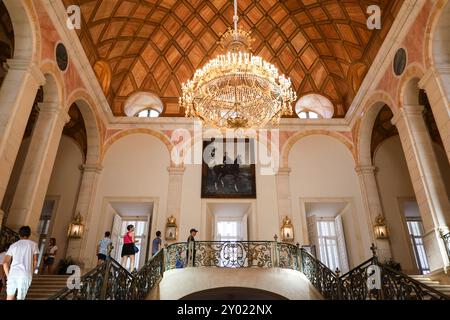 Aranjuez, Madrid, Spain- August 16, 2024: Interior of The Royal Palace of Aranjuez Stock Photo