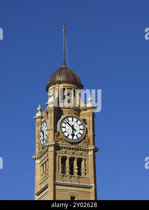 Old building in Sydney. Clock tower of the railway Central Station Stock Photo