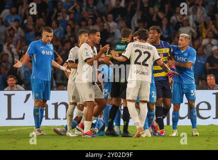 Napoli, Campania, ITALIA. 31st Aug, 2024. During the football match of 31/25/2024, valid for the Italian Serie A championship - 2024/25 in Naples at the Diego Armando Maradona Stadium between SSC Napoli vs FC Parma.In the photo: Alex Meret of SSC Napoli (Credit Image: © Fabio Sasso/ZUMA Press Wire) EDITORIAL USAGE ONLY! Not for Commercial USAGE! Stock Photo