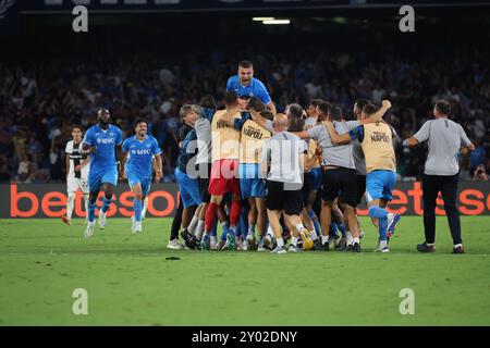 Napoli, Campania, ITALIA. 31st Aug, 2024. During the football match of 31/25/2024, valid for the Italian Serie A championship - 2024/25 in Naples at the Diego Armando Maradona Stadium between SSC Napoli vs FC Parma.In the photo: Alessandro Buongiorno of SSC Napoli (Credit Image: © Fabio Sasso/ZUMA Press Wire) EDITORIAL USAGE ONLY! Not for Commercial USAGE! Stock Photo