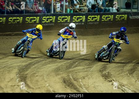 Wroclaw, Lower Silesia, Poland. 31st Aug, 2024. BARTOSZ ZMARZLIK, DAN BEWLEY during a FIM Speedway Grnd Prix of Poland. (Credit Image: © Mateusz Birecki/ZUMA Press Wire) EDITORIAL USAGE ONLY! Not for Commercial USAGE! Stock Photo