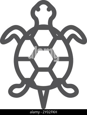 Turtle line icon. Shell animal pet symbol Stock Vector