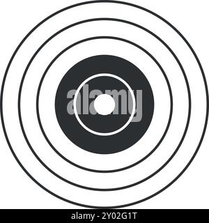 Round dart board icon. Shooting game aim Stock Vector