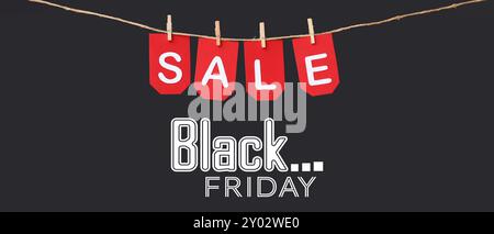 Text BLACK FRIDAY SALE on dark background Stock Photo