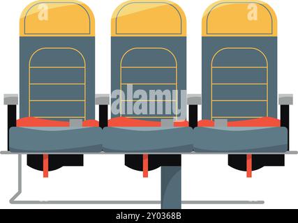 Airplane passenger seats cartoon icon. Tourist flight Stock Vector
