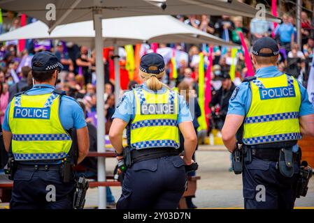 Police Force Patrolling in the City Stock Photo