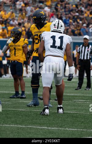 Penn State defensive lineman Abdul Carter speaks to reporters during the school