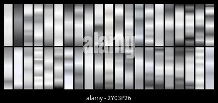 Silver Gradients Color Swatch Set Stock Vector
