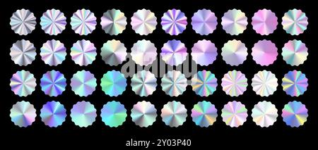 Hologram Color Badge Set Stock Vector