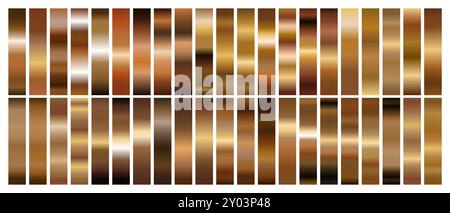 Bronze and Copper Gradients Color Swatch Set Stock Vector