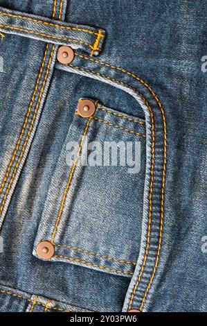 Denim jeans pattern, close up textured jean background, detailed fabric texture Stock Photo