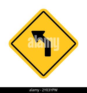 traffic sign, Cautionary curve road Stock Vector