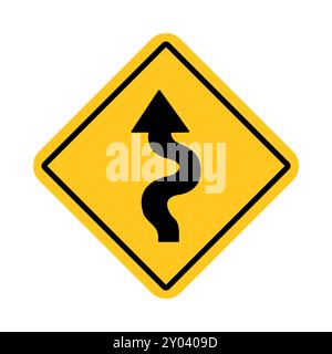 traffic sign, Cautionary winding road Stock Vector