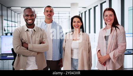 Diverse Excited Group Of Happy Business People Stock Photo