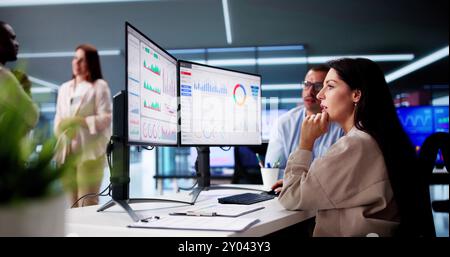 Data Analyst Using Data Analytics KPI Dashboard Stock Photo