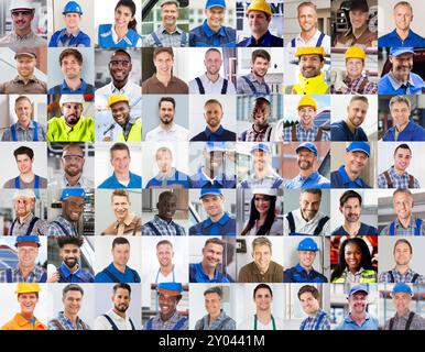 Professional Worker Group. Engineers, Handymen And Janitors Stock Photo