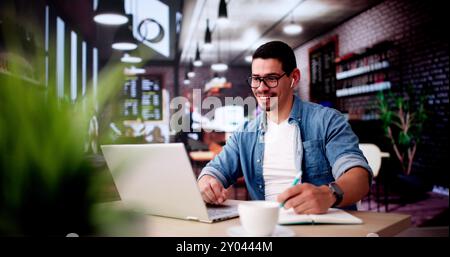 Work And Study On Laptop Computer. Student Typing Stock Photo