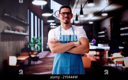 Small Business Owner. Happy Entrepreneur Man In Store Stock Photo