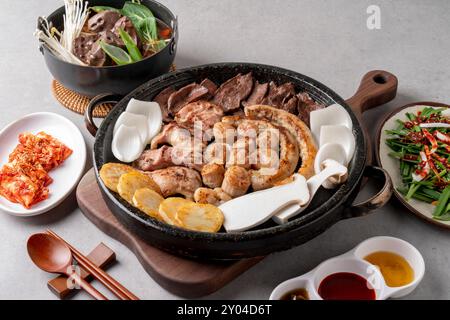 Assorted beef giblets grilled beef intestines Stock Photo