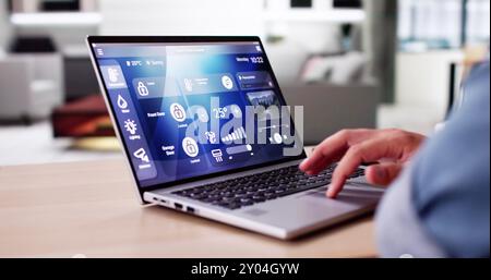 Smart Home Control Panel And Alarm Security Lock Stock Photo