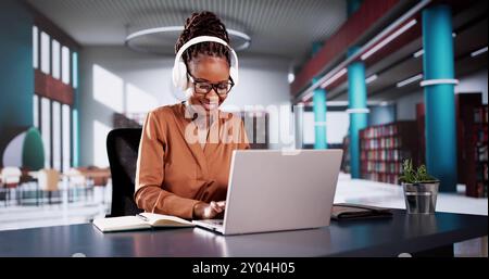 Student College In School Campus Using Laptop Computer Stock Photo