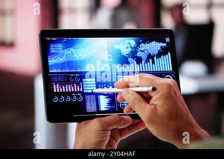 Data Analyst Using Data Analytics KPI Dashboard Stock Photo