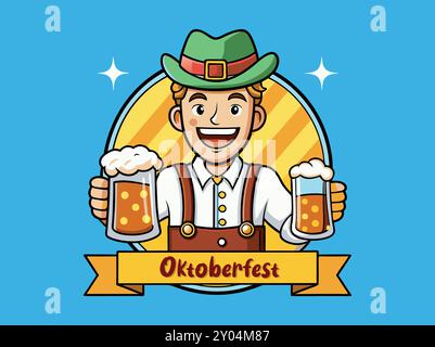 Cartoon Cute Munich Oktoberfest Vector Stock Vector
