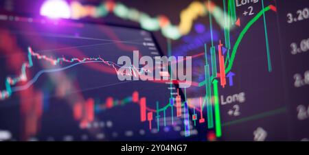 Businessman analyzing investment charts on tablet computer. Business, finance Stock Photo