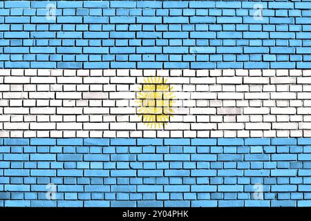 Flag of Argentina painted on brick wall Stock Photo
