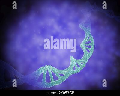 Stylized view of strands of human DNA or deoxyribonucleic acid Stock Photo