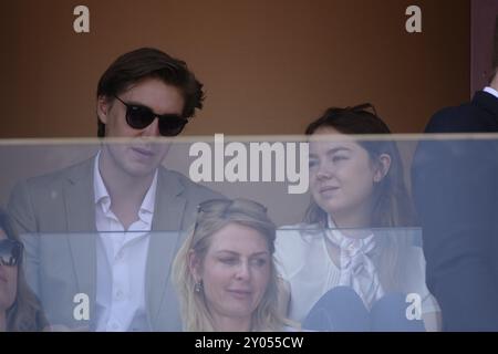 Alexandra von Hannover, daughter of Caroline von Hannover and Ernst August von Hannover, with boyfriend Ben-Sylvester Strautmann in a box at Court Rai Stock Photo