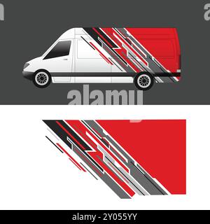Cargo van body background sticker design vector Stock Vector Image ...