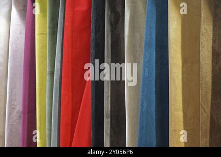 Textile linen material colour swatch samples Stock Photo