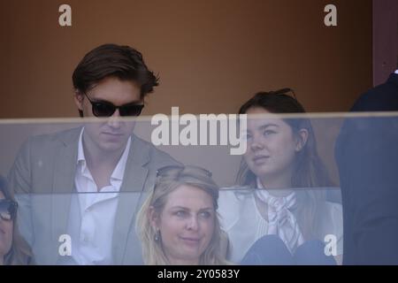 Alexandra von Hannover, daughter of Caroline von Hannover and Ernst August von Hannover, with boyfriend Ben-Sylvester Strautmann in a box at Court Rai Stock Photo