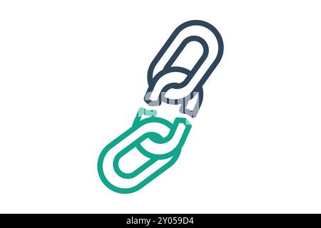 Weakness icon. line icon style. broken chain. icon related to SWOT. business elements vector illustration Stock Vector