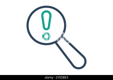 Problem icon. line icon style. exclamation mark with magnifying glass. icon related to SWOT. business elements vector illustration Stock Vector