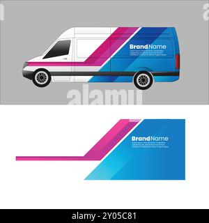 cargo van body wrap sticker design vector Stock Vector Image & Art - Alamy