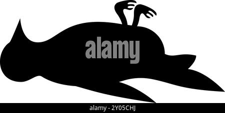 Dead bird danger concept icon black color vector illustration image ...