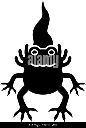 Axolotl ambystoma mexicanum front view icon black color vector illustration image flat style simple Stock Vector