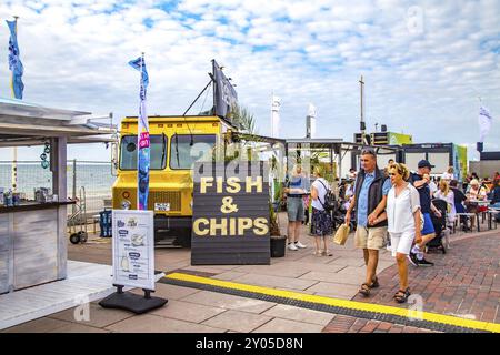 Fish & chips on the promenade in Westerland, Sylt Stock Photo