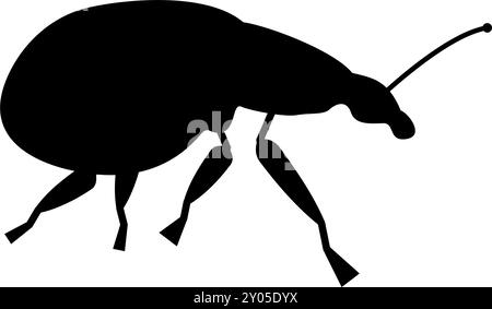 Weevil insect pest icon black color vector illustration image flat style simple Stock Vector