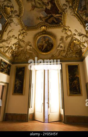 Aranjuez, Madrid, Spain- August 16, 2024: Interior of The Royal Palace of Aranjuez Stock Photo