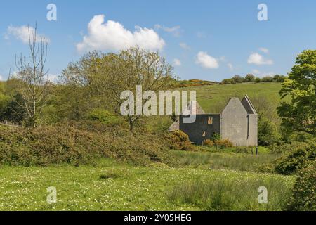 Ruin in the abandoned Tyneham Village near Kimmeridge, Jurassic Coast, Dorset, UK Stock Photo