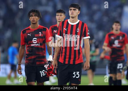 Davide Bartesaghi of Ac Milan looks dejected during the Serie A match ...