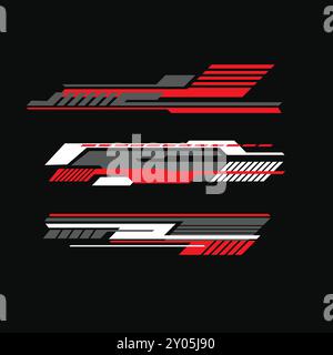 vector design set of car wrap livery decals Stock Vector