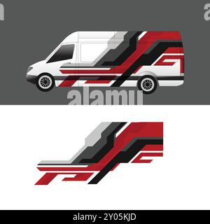 cargo van car body sticker design vector. freight forwarding company ...