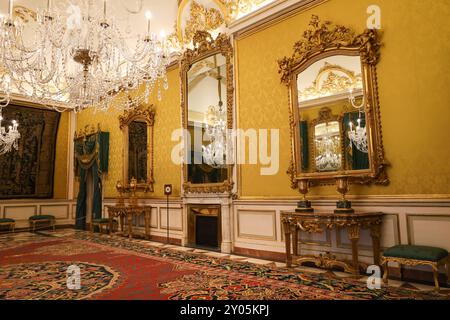 Aranjuez, Madrid, Spain- August 16, 2024: Interior of The Royal Palace of Aranjuez Stock Photo